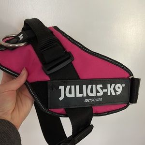 Julius-K9 IDC PowerHarness for dogs , XL size for 65-95 lbs dogs, pink & black